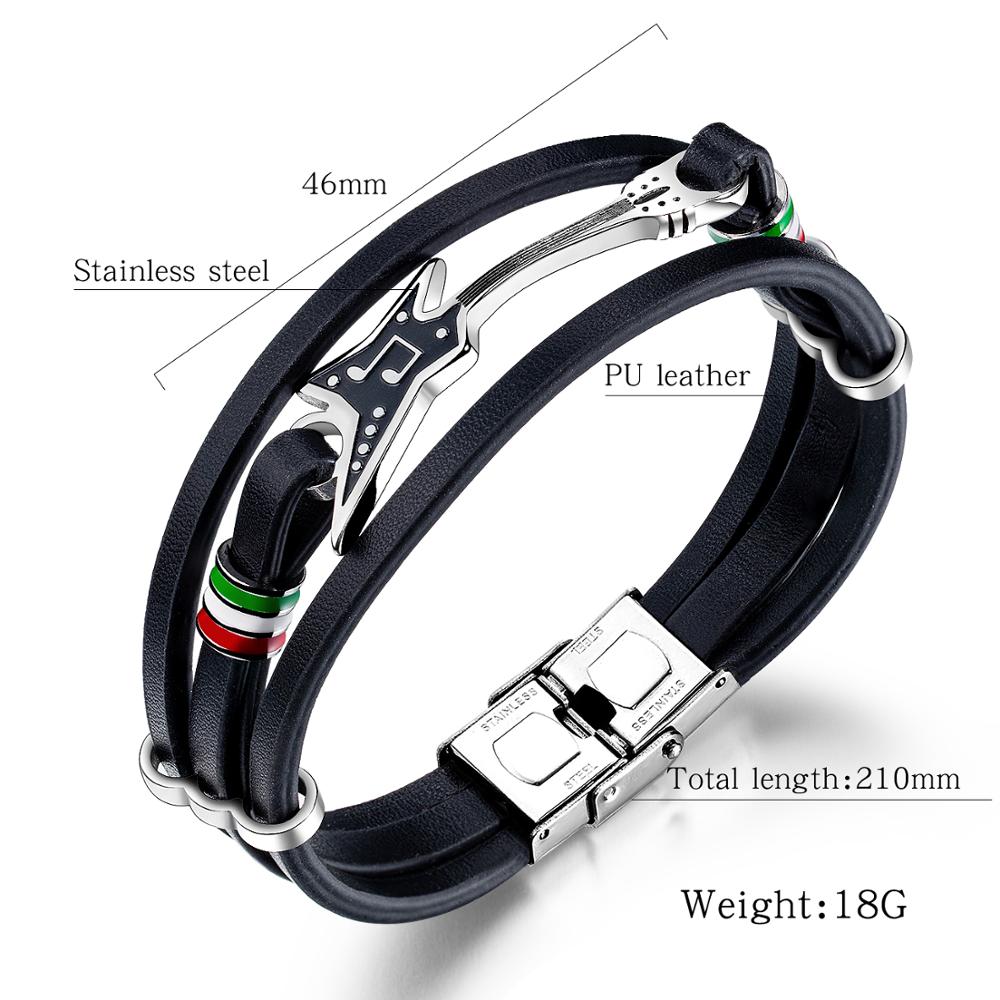 Electric Guitar Leather Bracelet