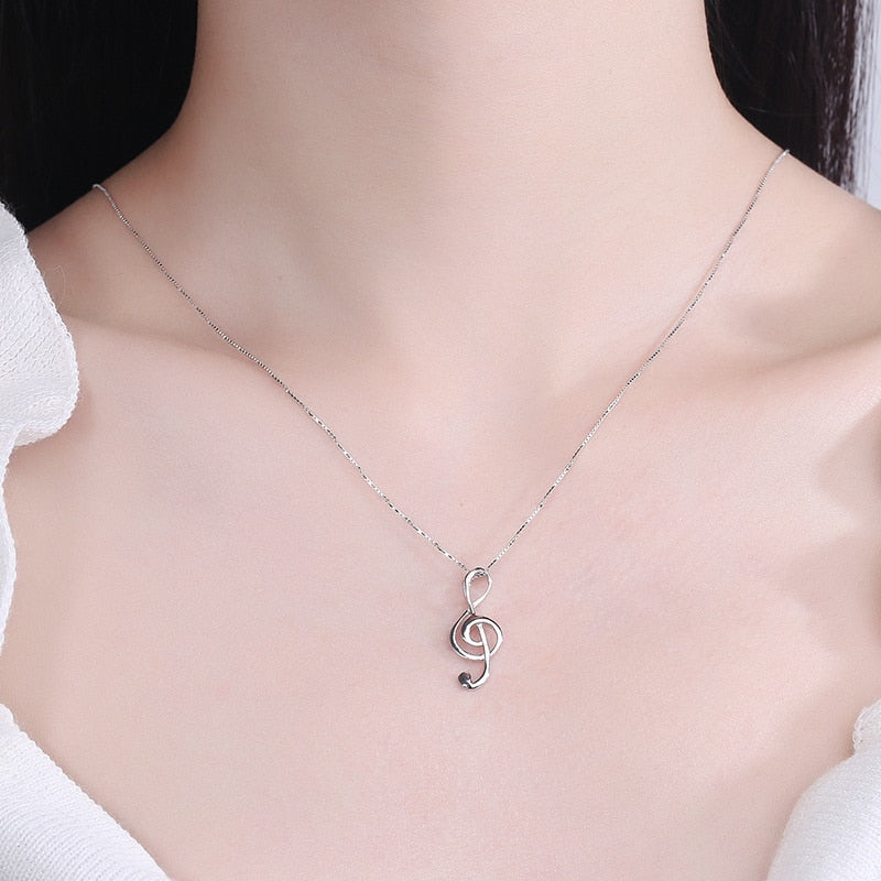 Sterling Silver Musical Note Necklace