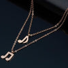 Music Notes Double Necklace