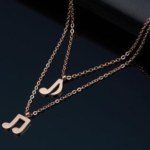 Music Notes Double Necklace
