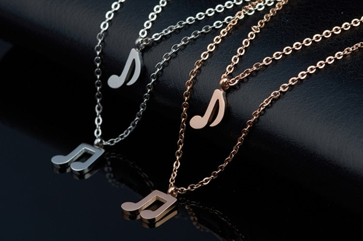 Music Notes Double Necklace