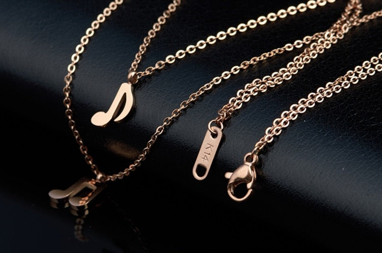 Music Notes Double Necklace