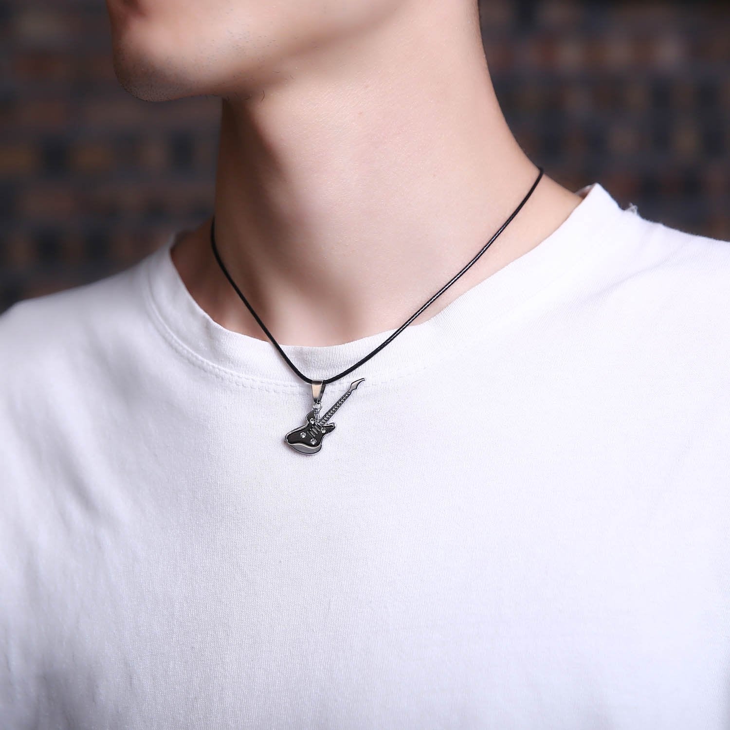 Stainless Steel Guitar Necklace