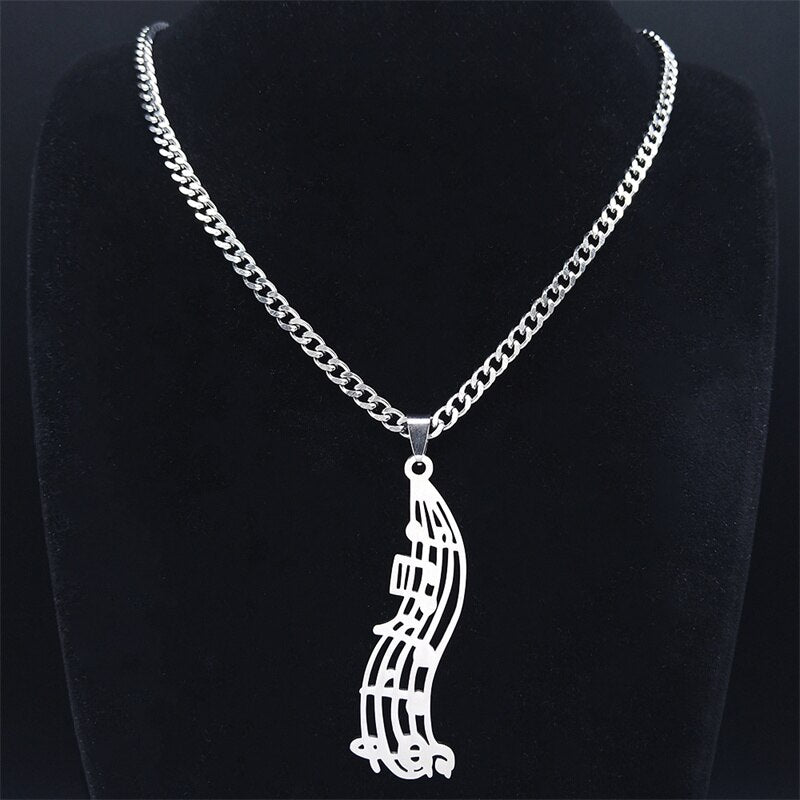 Vertical Music Staff Necklace