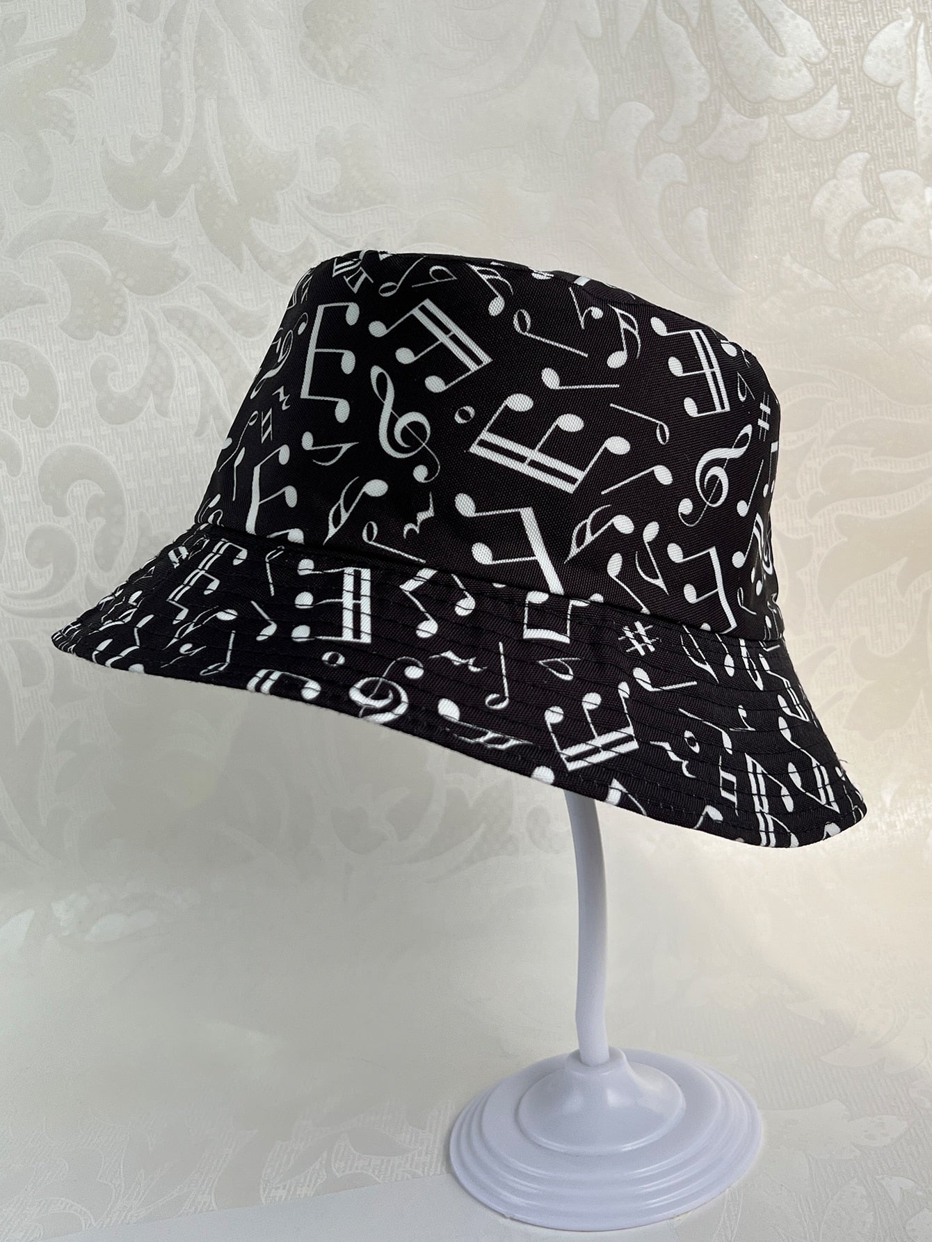 Reversible Music Notes Bucket Hat