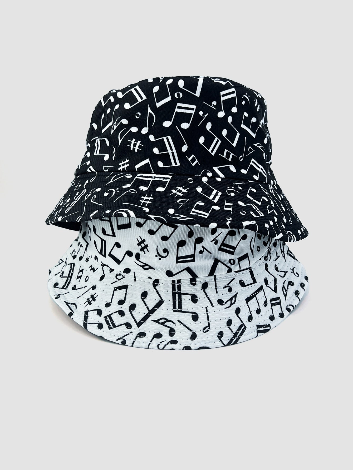 Reversible Music Notes Bucket Hat