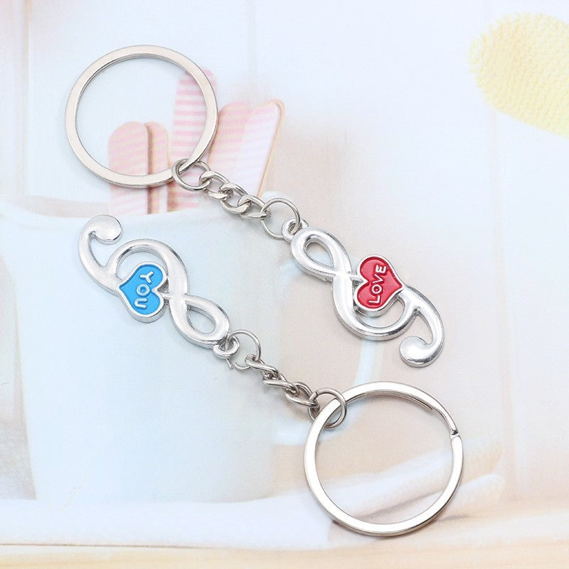 Love you Treble Clef Heart Keychain