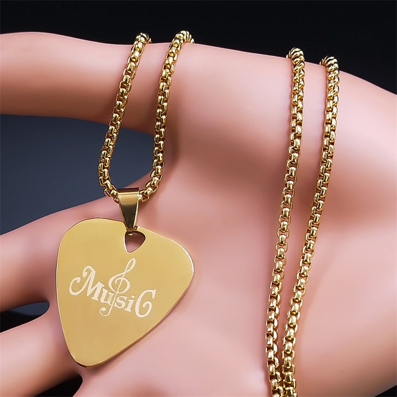 Triangle Guitar Pick Pendant Necklace