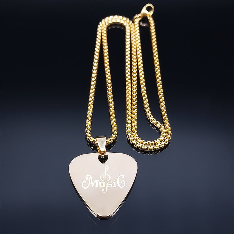 Triangle Guitar Pick Pendant Necklace
