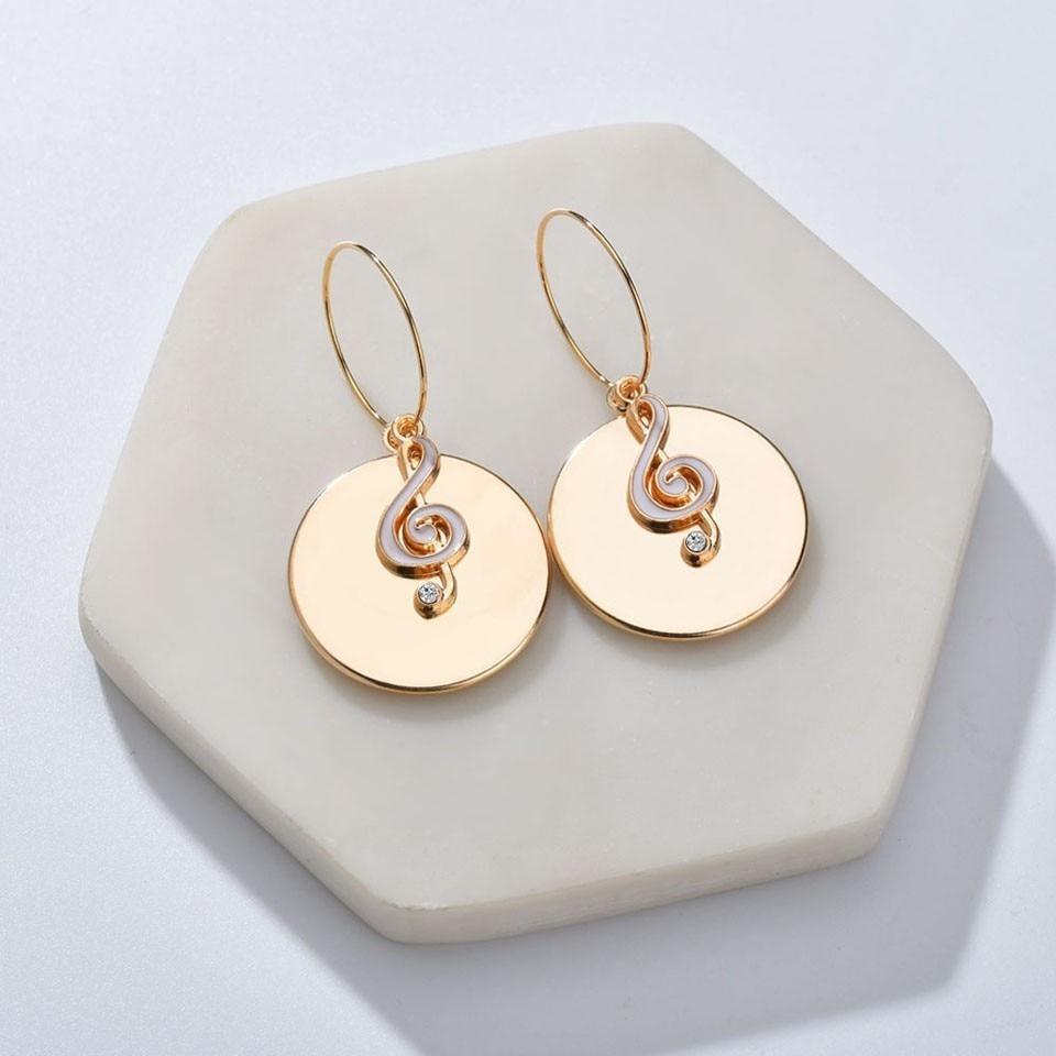 Music Note Round Earrings