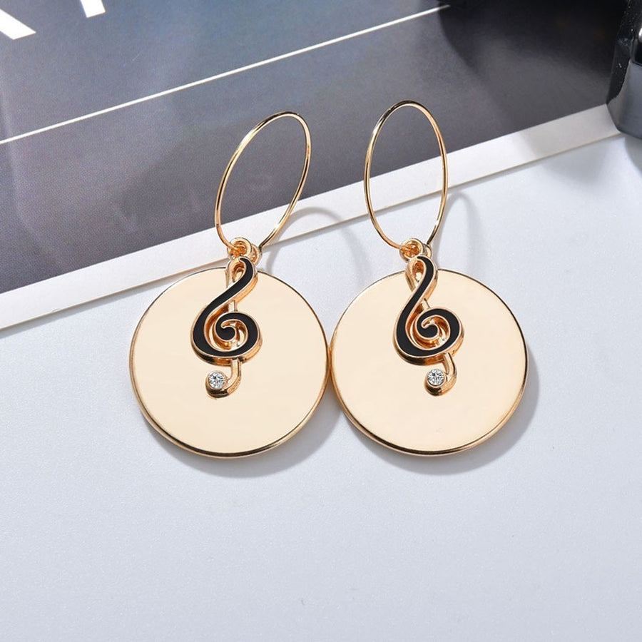 Free - Music Note Round Earrings
