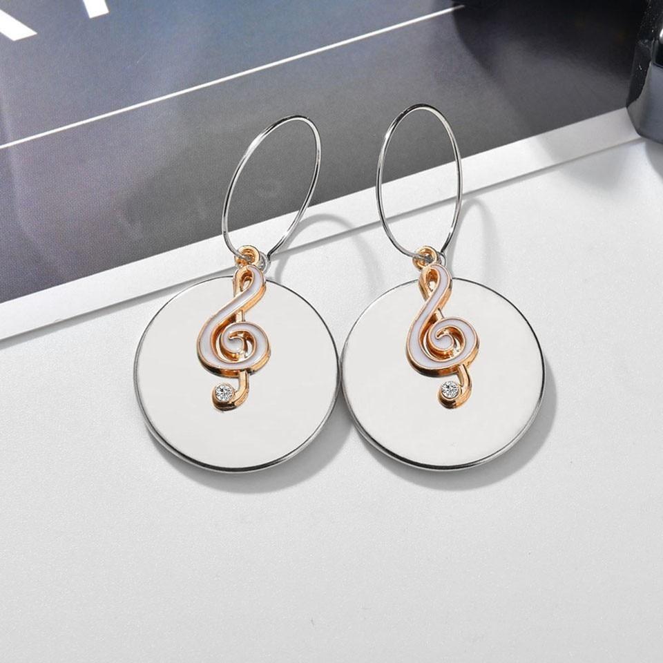 Music Note Round Earrings