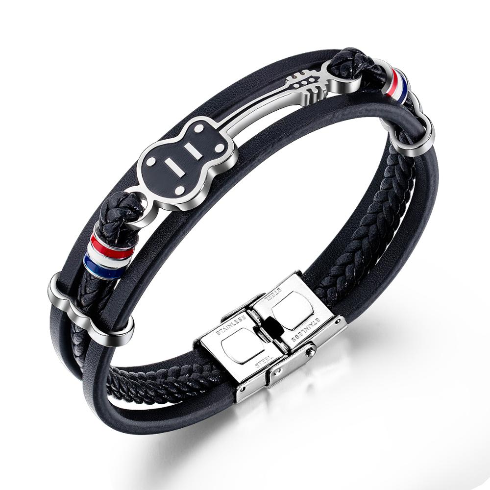 Music Guitar Leather Bracelet