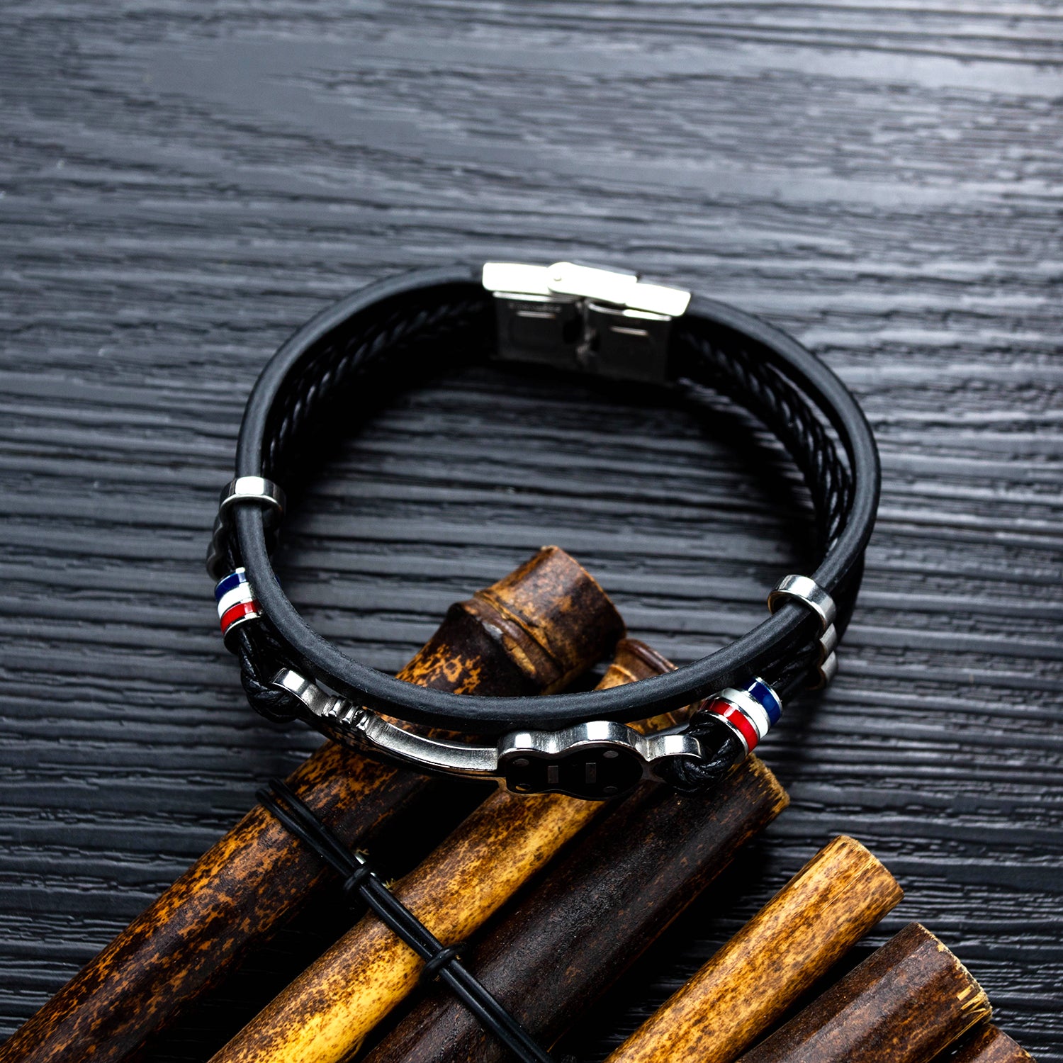 Music Guitar Leather Bracelet