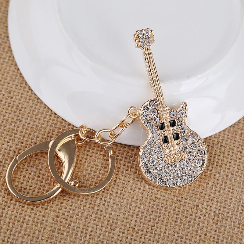 Plated Gold Guitar Keychain