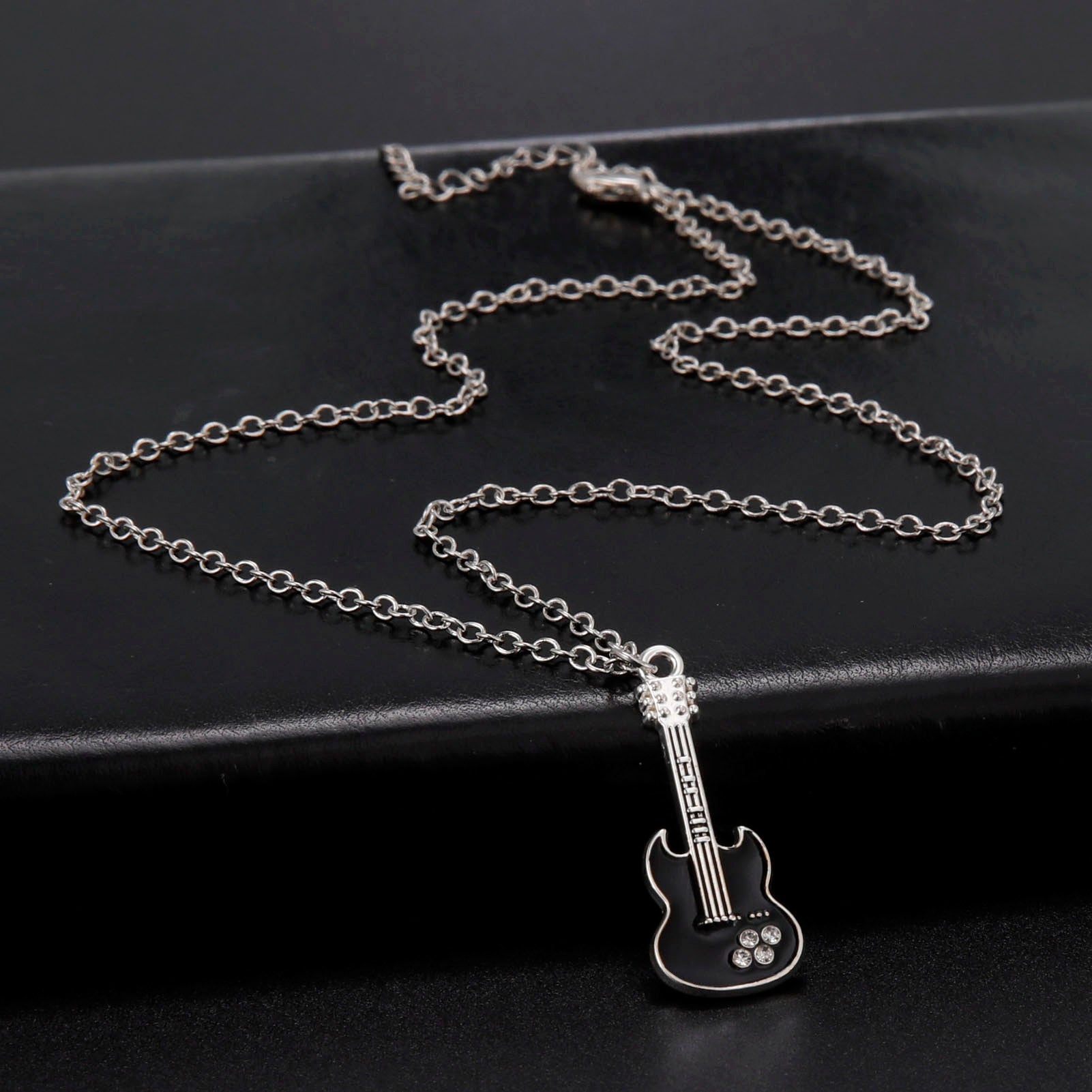 Crystal Electric Guitar Necklace