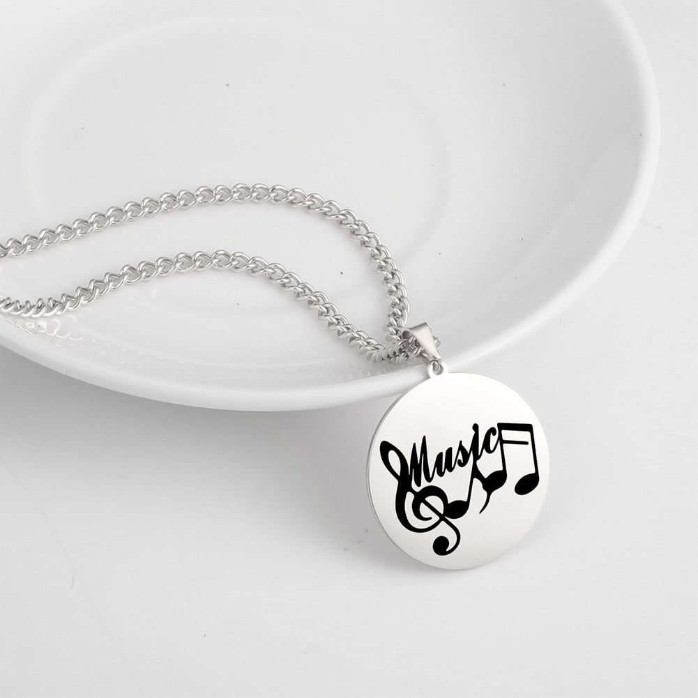 Treble Clef Piano Necklace