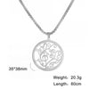 Music Clef Tree Round Necklace