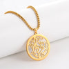 Music Clef Tree Round Necklace