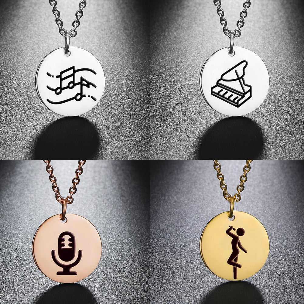 Stainless Steel Music Necklace