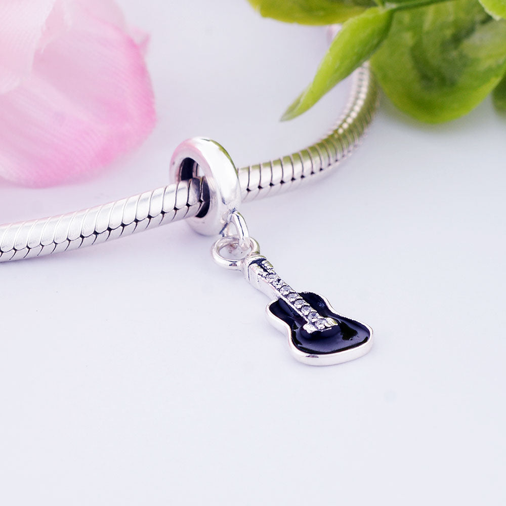 Black Guitar Pandora Charm Bracelet