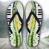 Piano Keys Floral Flip Flops - Men / Small (US 7-8 /EU 40-42) - { shop_name }} - Review