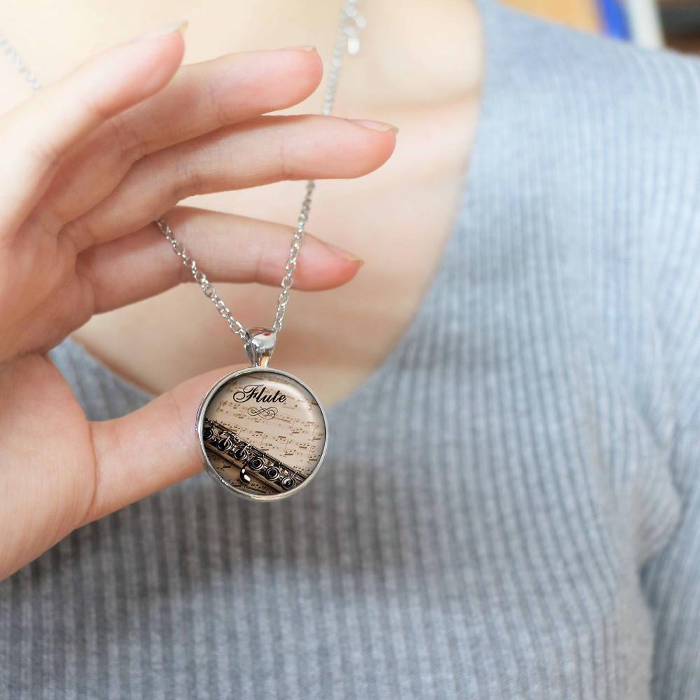 Flute Necklace, Keychain, Ring, Earrings, Cufflink & Brooch - Artistic Pod