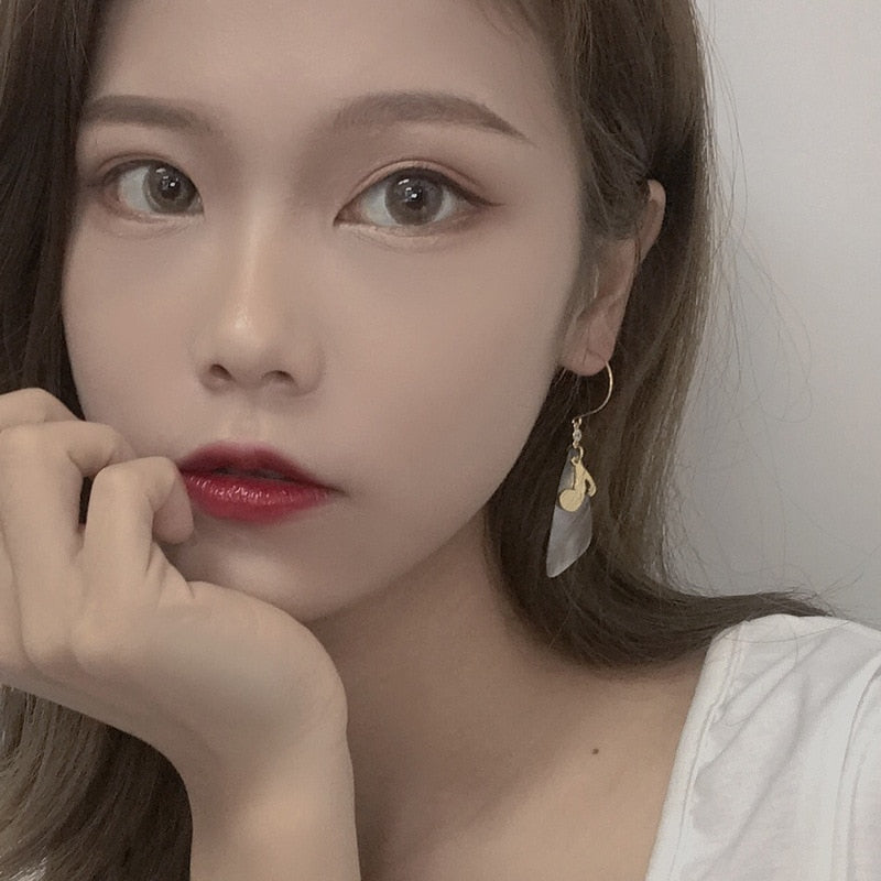 Musical Symbol Natural Shell Earrings