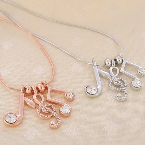 Fashion Crystal Music Necklace