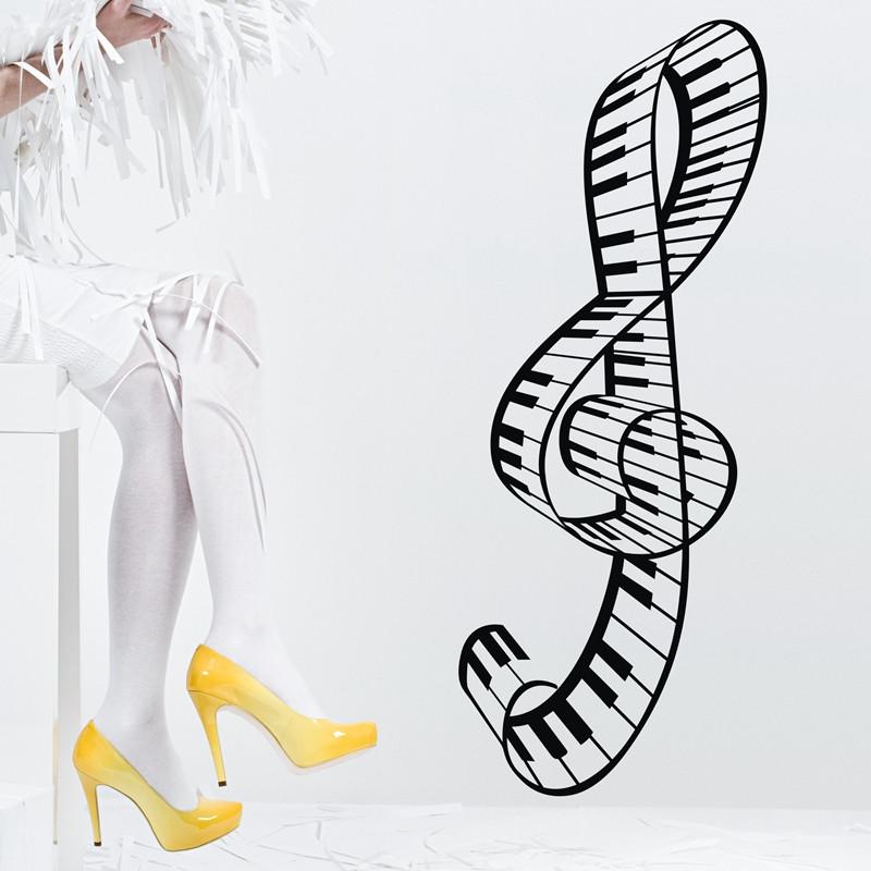 Piano Key Treble Wall Decal - Artistic Pod