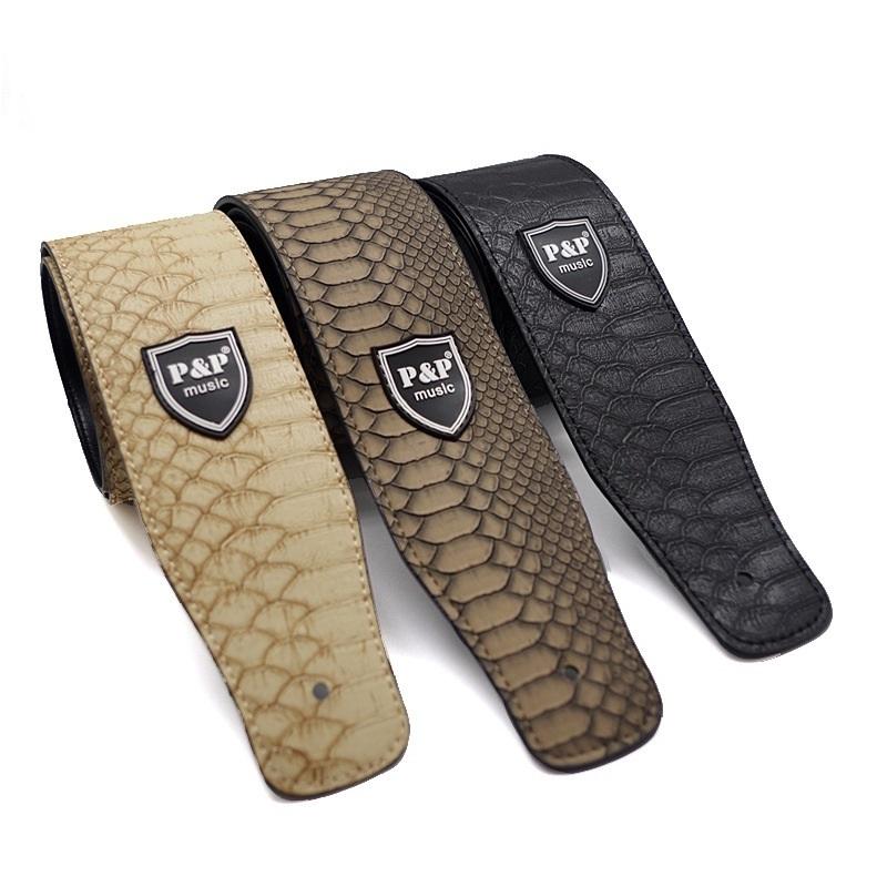 Python Skin Electric Guitar Leather Strap