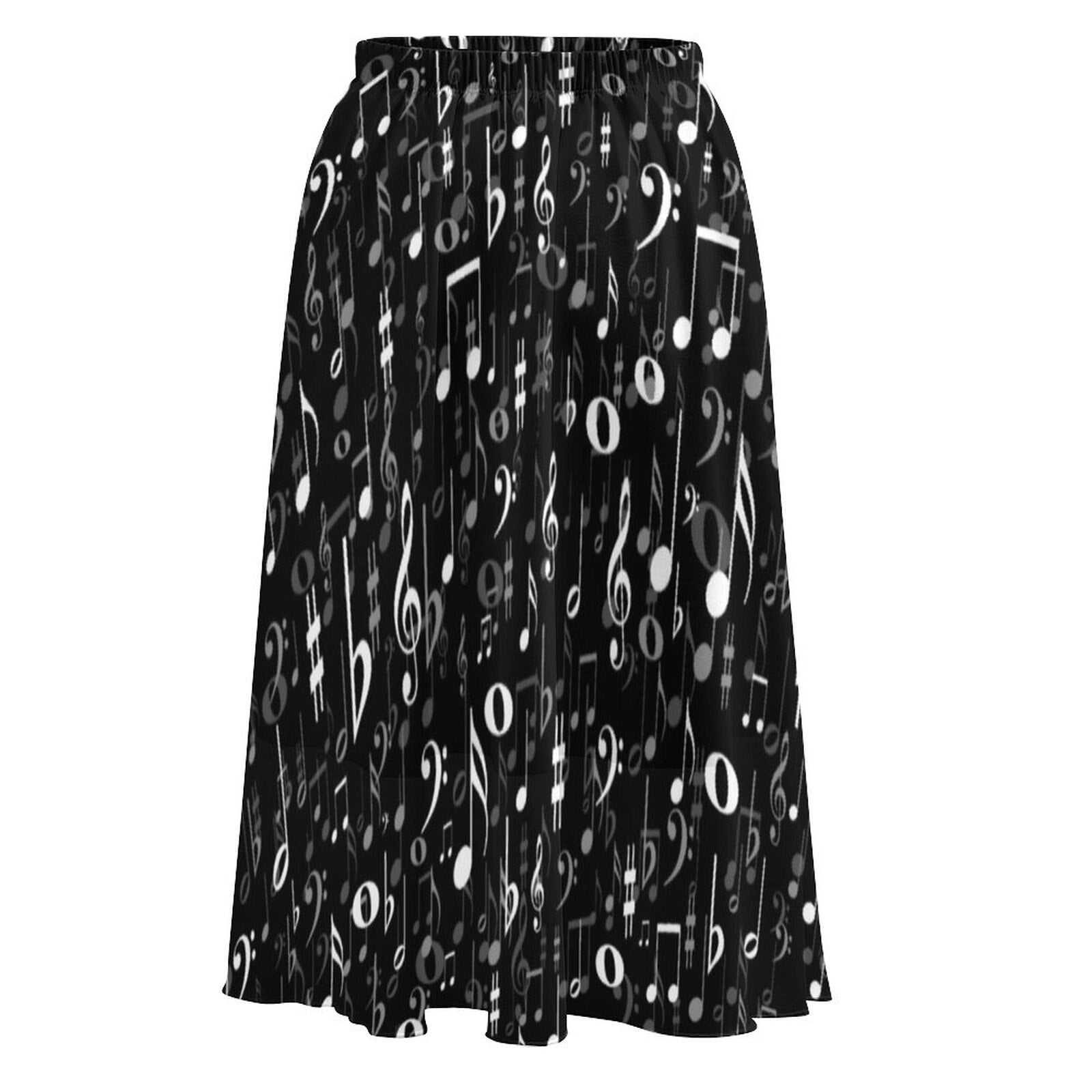 Music Notes Chiffon Skirt