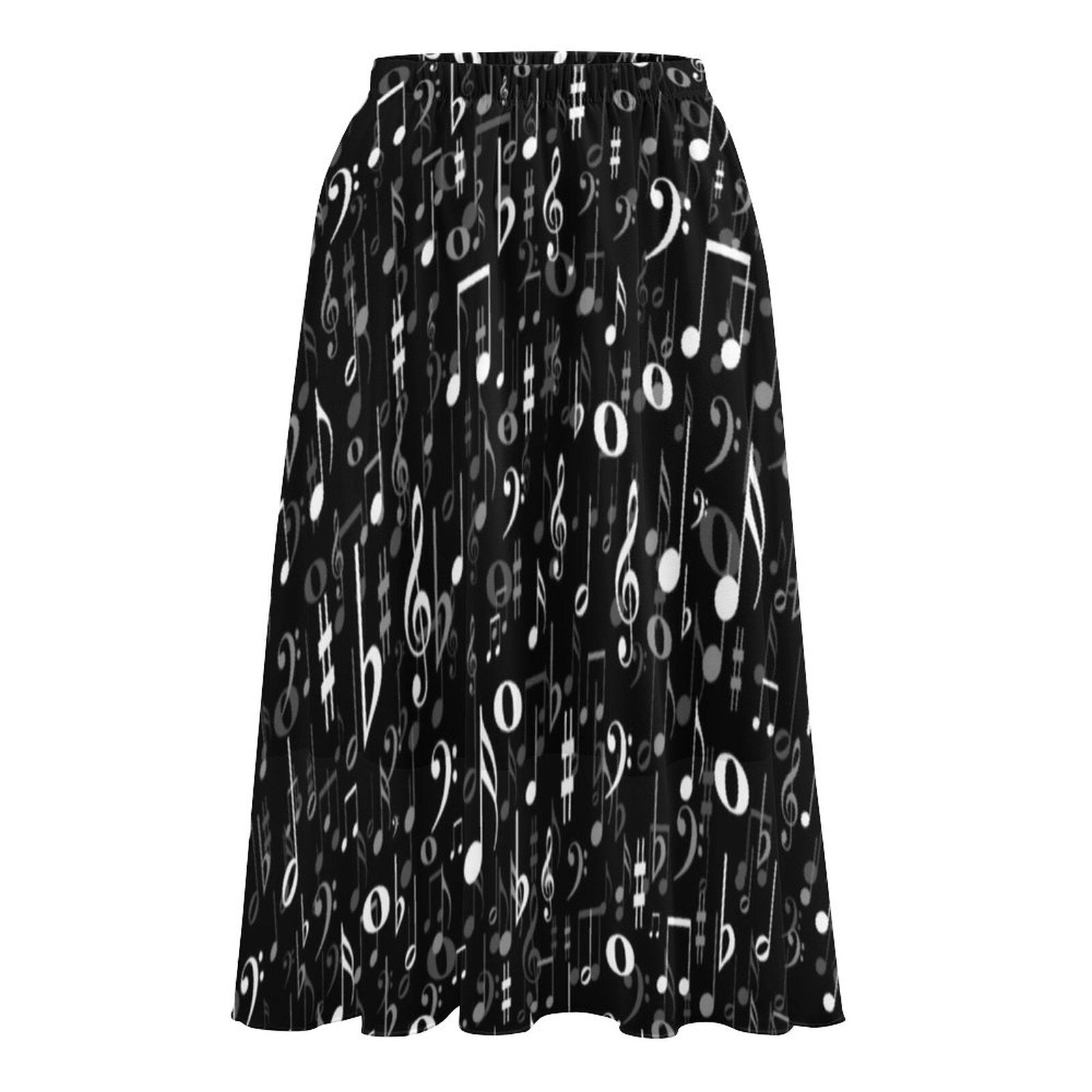 Music Notes Chiffon Skirt