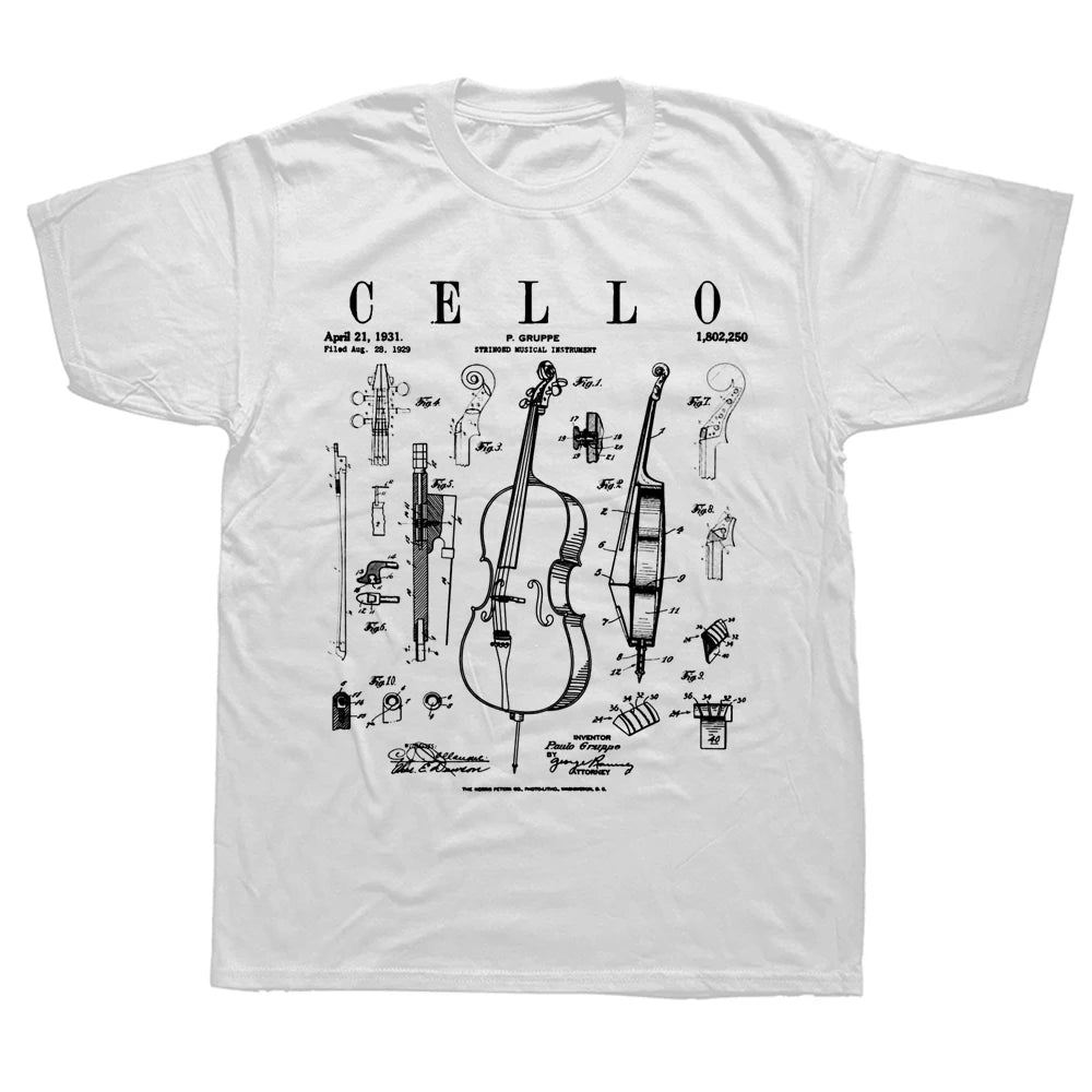 Creative Cello Drawing T-shirt