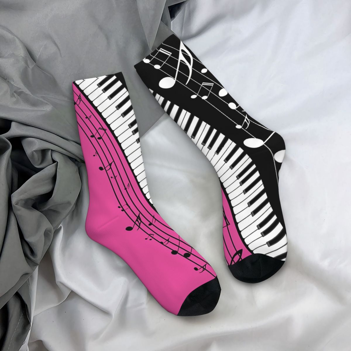 Pink Piano Keys Socks
