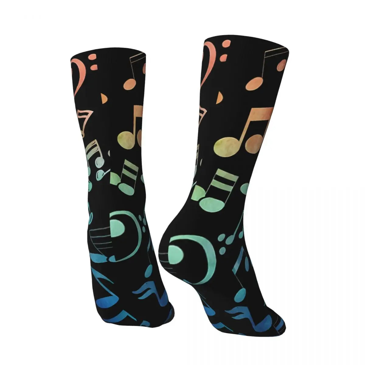 Colorful Music Notes Crew Socks