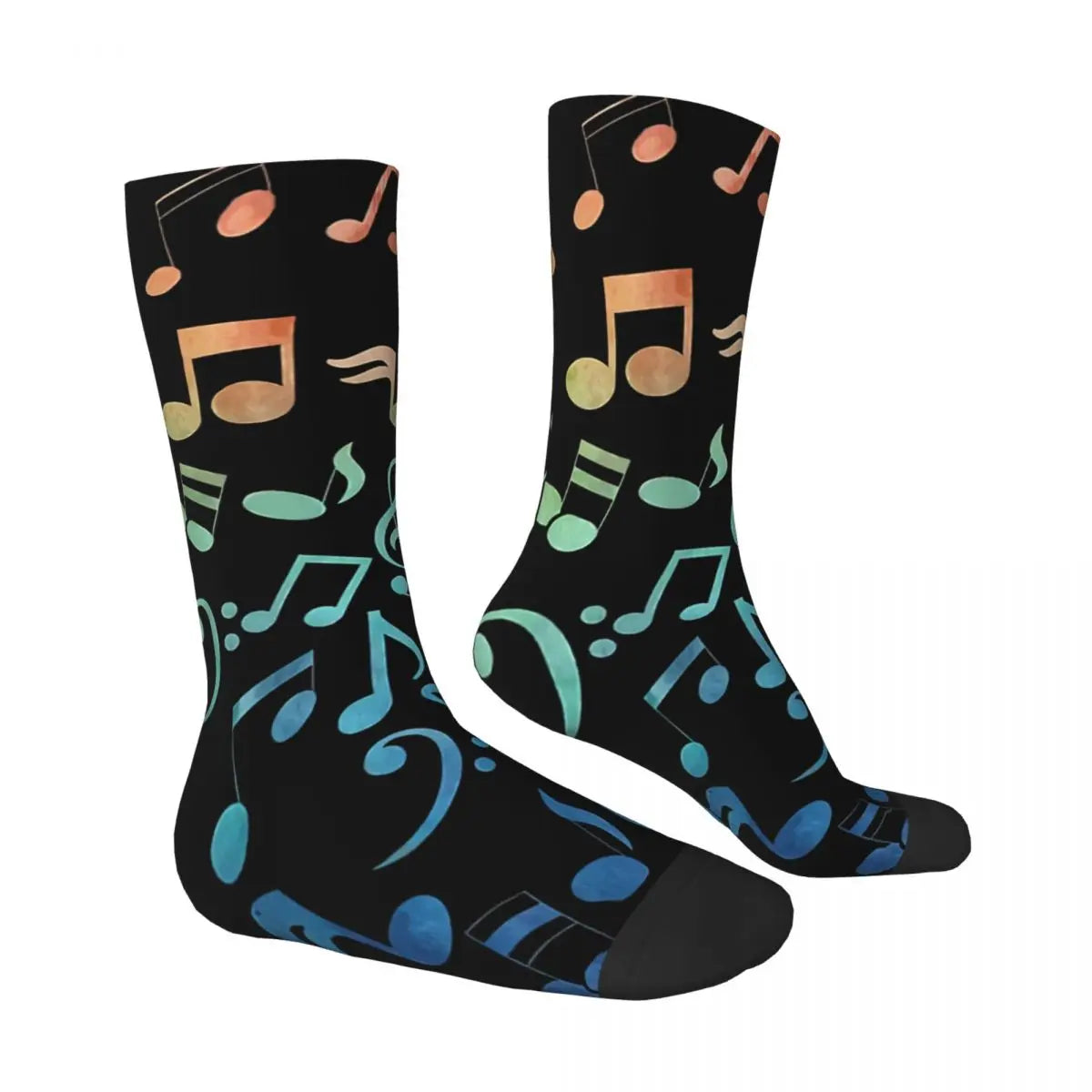 Colorful Music Notes Crew Socks