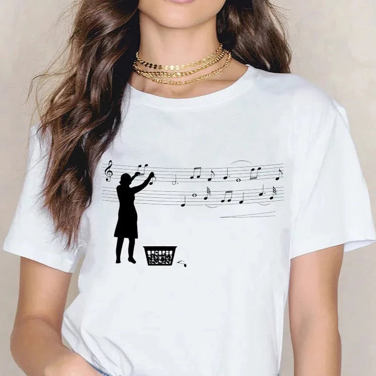 Music Note Black Cat T-shirt