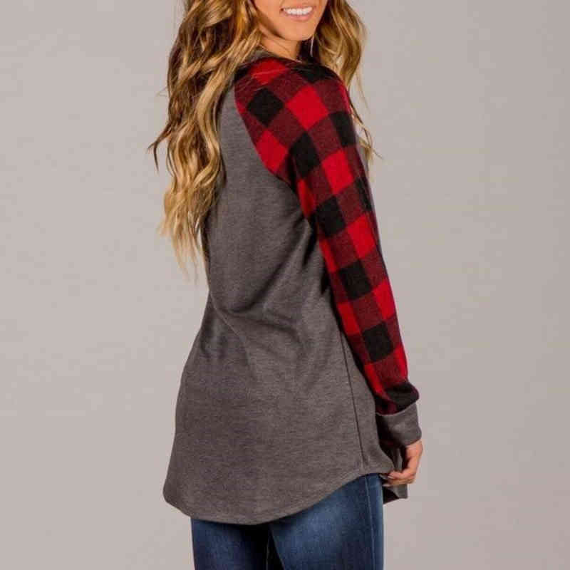 Music Scores Plaid Long Sleeve Top