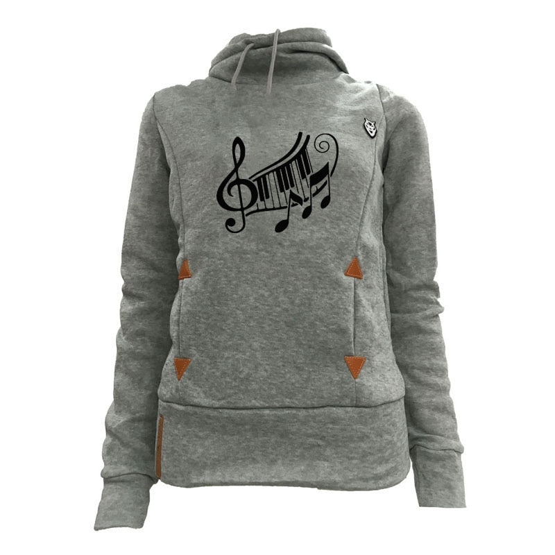 Music Notes Piano Pocket Hoodie