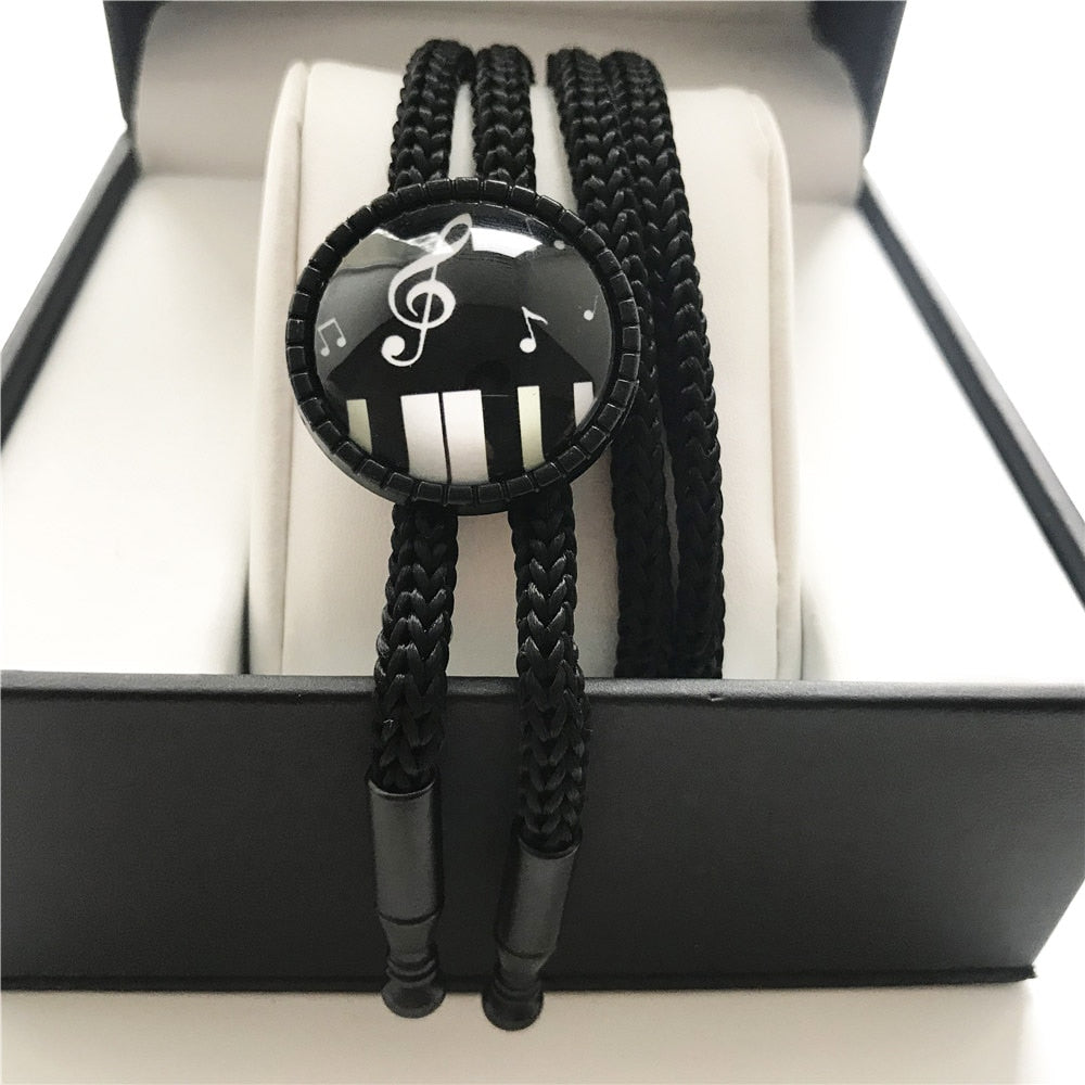 Music Notes Piano Bolo Tie