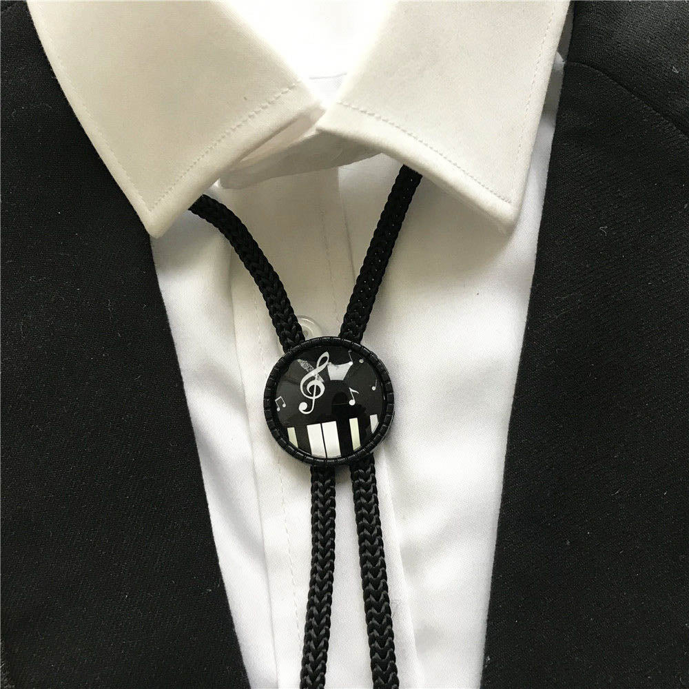 Music Notes Piano Bolo Tie