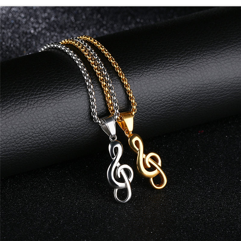Treble Clef Rock Necklace
