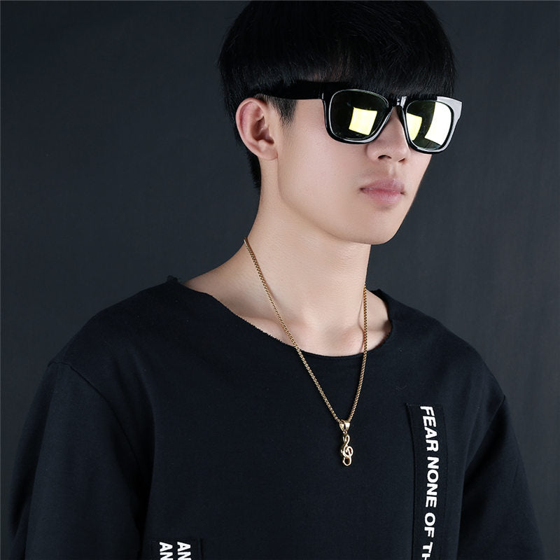 Treble Clef Rock Necklace