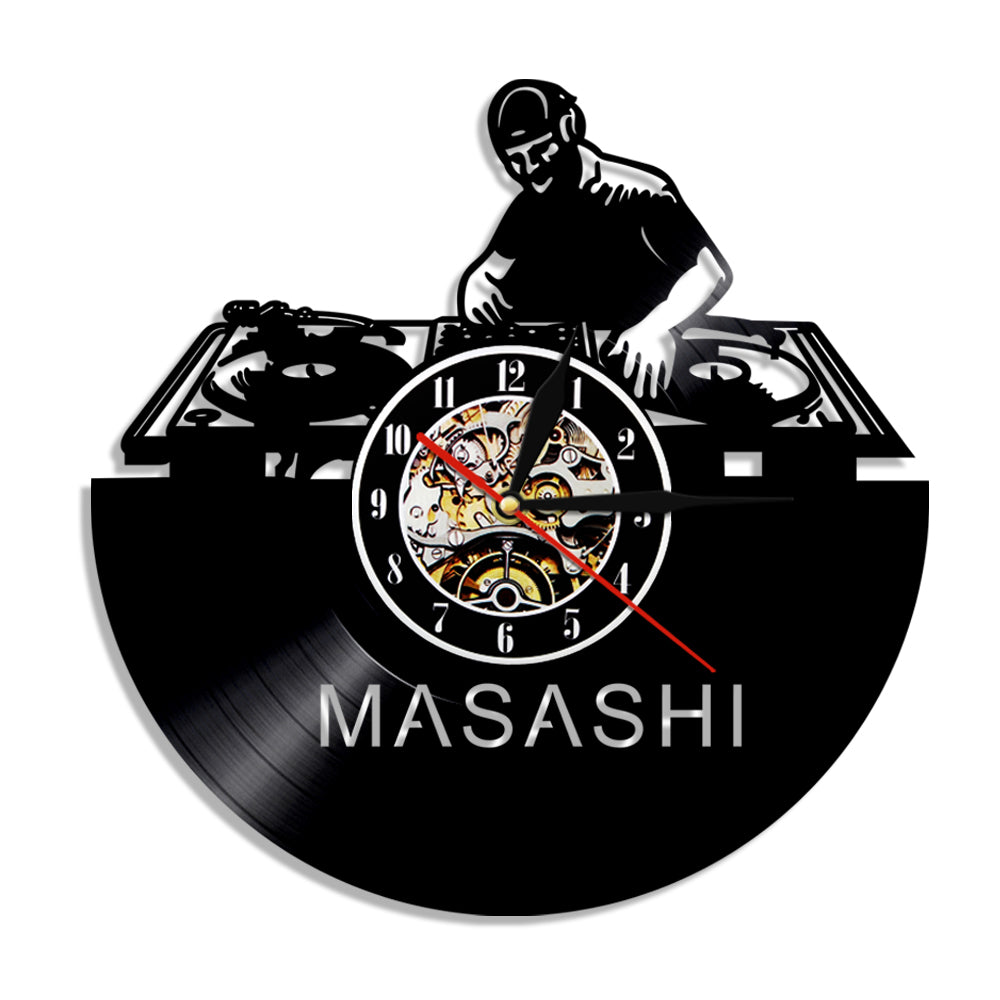 Personalized DJ Name Vinyl Record Clock