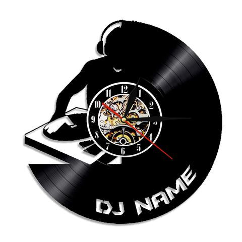 Personalized DJ Name Vinyl Record Clock