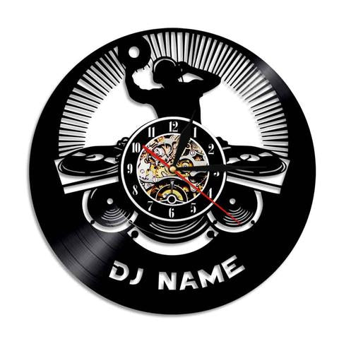 Personalized DJ Name Vinyl Record Clock