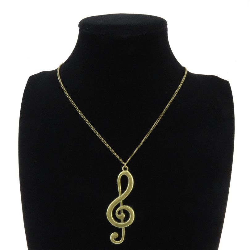Music Notes Bronze Necklace