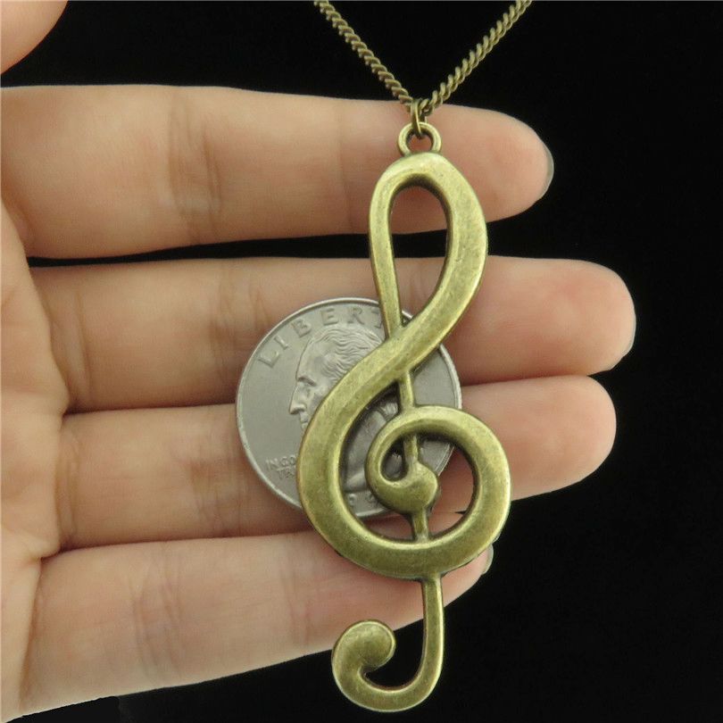 Music Notes Bronze Necklace