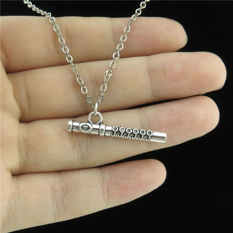 Flute Music Instrument Pendant Necklace